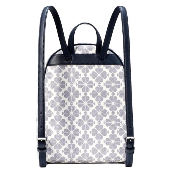 New Kate Spade Spade Flower Medium Backpack Signature Logo Navy Multi - Picture 4 of 5
